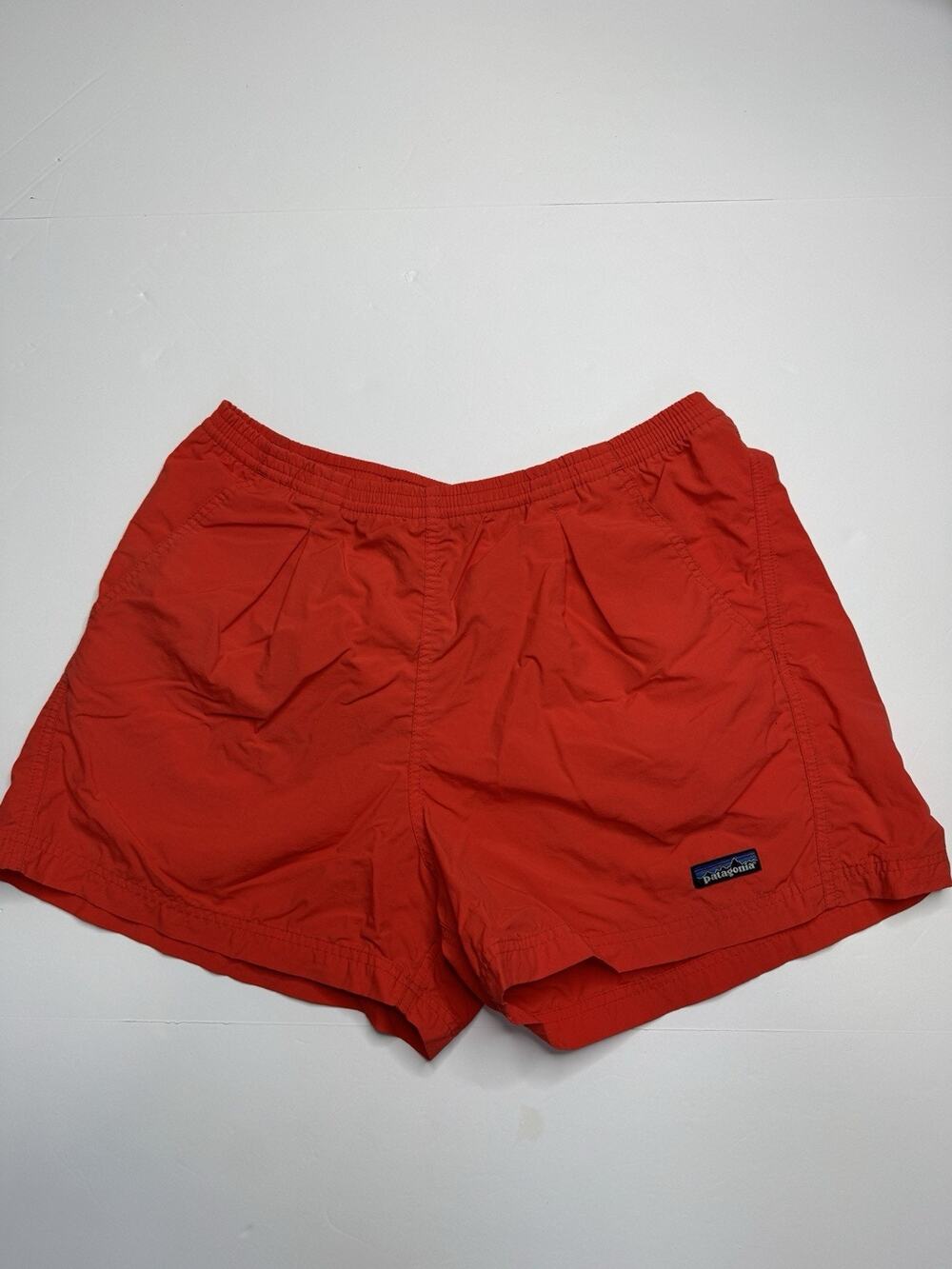 Patagonia Shorts Womens M Orange Nylon Elastic Waist Outdoor Hiking Swim Vintage